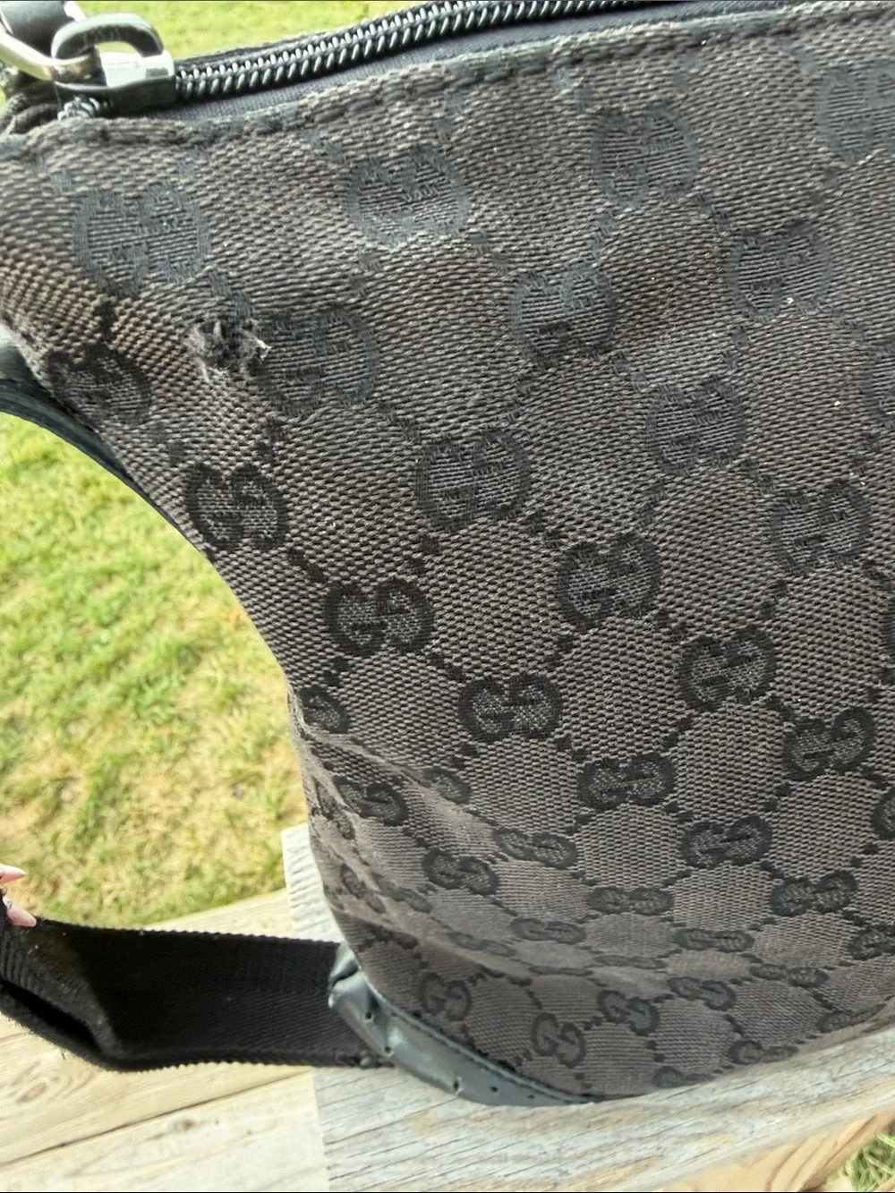 Gucci Messenger charcoal black Monogram Messenger Bag